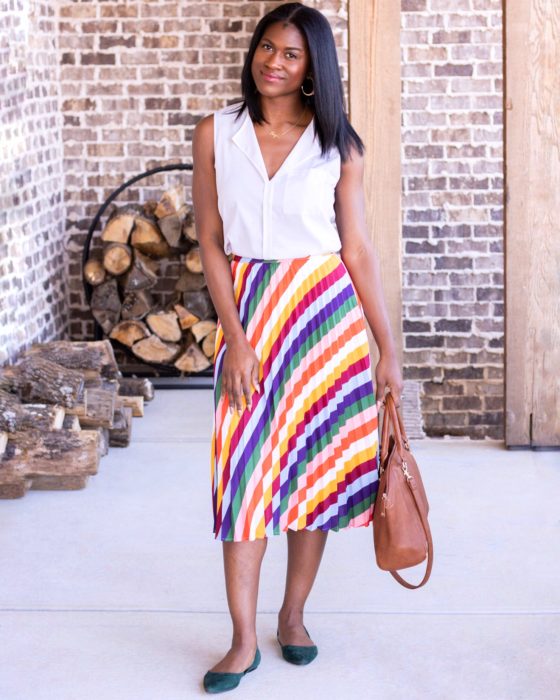 10 Striped Pleated Skirts You Should be Wearing Right Now! – Pumps and ...